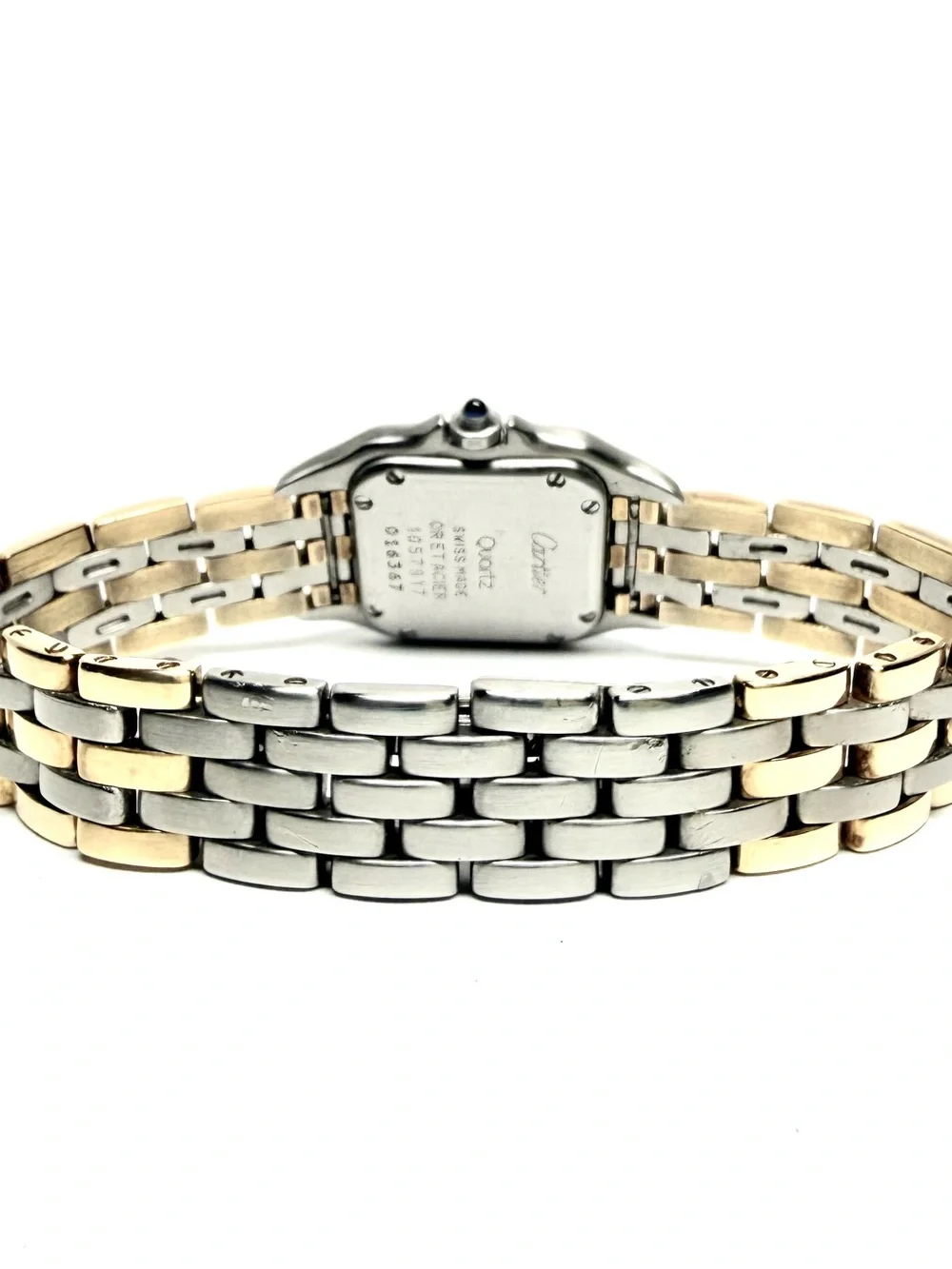 CARTIER PANTHERE 23mm Quartz 3 Row Gold Watch Cream Dial